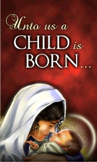 Unto Us A Child Is Born Christmas Banner Mary Baby Canvas - Click Image to Close